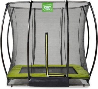 EXIT Trampolin Silhouette Ground Rechteckig + Sicherheitsnetz 153x214 cm grün