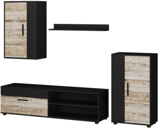 Wohnwand Berno Anthrazit/Beige 4-teiliges Set Vicco