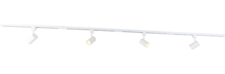 Qazqa Schienensystem-Sets Yade, 210 cm, (1-tlg), GU10, Weiß, Modern, Aluminium, Deckenstrahler 4-flammig