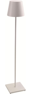 Zafferano Poldina Pro XXL - Dimmbare LED-Tischlampe aus Aluminium, Schutzart IP54, Innen-/Außenbereich, Kontaktladestation, Einstellbar H 150/81 / 69 cm, EU-Stecker (Weiss)