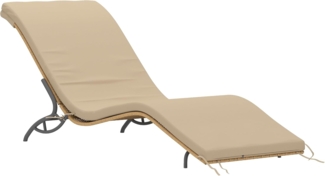 Outsunny Gartenliege mit Kissen, wetterfest, 120 kg belastbar, UV-bständig, Sonnenliege Polyrattan, 1 St, wasserabweisend Liege, für Garten Balkon Outdoor 166 x 63 x 76 cm Beige
