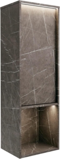 LANZET DUNE Midischrank 40,3 cm breit, Marmor Grau, inkl. LED Beleuchtung