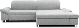 DOMO. collection Mika Ecksofa, Sofa in L-Form, Eckcouch Eckgarnitur, 260 x 178 x 80 cm, Polsterecke in grau