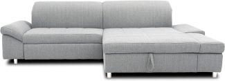 DOMO. collection Mika Ecksofa, Sofa in L-Form, Eckcouch Eckgarnitur, 260 x 178 x 80 cm, Polsterecke in grau