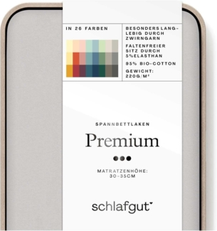 Schlafgut Spannbettlaken Premium, Mako-Zwirn-Jersey, Gummizug: rundum, (1 Stück), Zero Waste Verpackung, PREMIUM Qualität