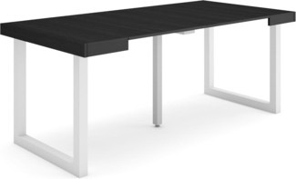 Skraut Home | Ausziehbarertisch | Multifunktionaler ausziehbarer | 180 | Für 8 Gäste | Massivholz Beine | Moderner Stil | Schwarz