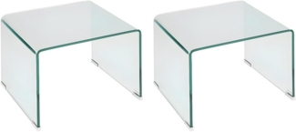 Vente-unique - 2er-Set Nachttische - Glas - SUZANA