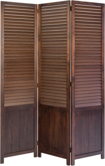 Homestyle4u Paravent 3-tlg., Holz braun, 120x170 cm