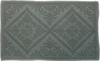 Spirella Badteppich Badematte Duschvorleger 100% Baumwolle Hochflor | flauschig | rutschhemmend | geeignet für Fußbodenheizung | 50x80 cm | Grau Silber Moa