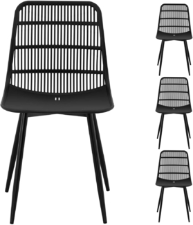 Fromm&Starck Esszimmerstuhl Stuhl 4er Set Lehnstuhl Kunststoff Metallbeine bis 150 kg Designstuhl