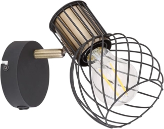 Wandlampe, beweglich, Käfig-Design, schwarz, H 16,5 cm