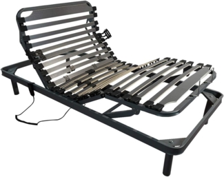 Duérmete Online Elektrisches Bett, verstärkt, Ergomax 5 Ebenen, Hytrel-Federung, Zuverlässigkeit und Robustheit, Deutscher Motor, Grau, 105x190 cm
