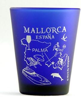 Mallorca Spain Palma De Mallorca Cobalt Blue Shot Glass by World By Shotglass