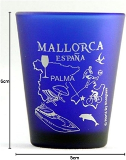 Mallorca Spain Palma De Mallorca Cobalt Blue Shot Glass by World By Shotglass