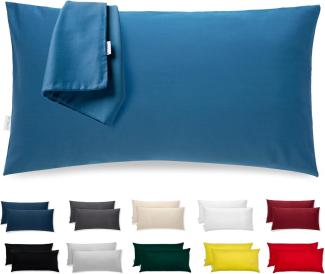 Kissenbezug 40x80 Mikrofaser Premium 2er Set Kissenhülle Deko für Kissen Bett/Sofa Stoff Superweicher Resistent Hypoallergen Anti-Milben Atmungsaktiv Kopfkissenbezug mit Verdecktem Zip Voll Waschbar