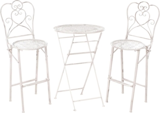 Gartenbar Set klappbar TRIESTE Metall Hellbeige