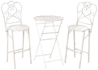 Gartenbar Set klappbar TRIESTE Metall Hellbeige