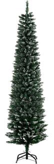 HOMCOM Künstlicher Weihnachtsbaum 190 cm, mit 570 Spitzen, Kunstschnee, klappbar Metallständer, Künstlicher Baum, für Weihnachten Deko, Grün