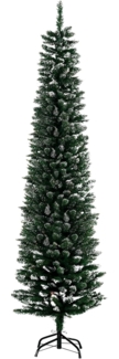 HOMCOM Künstlicher Weihnachtsbaum 190 cm, mit 570 Spitzen, Kunstschnee, klappbar Metallständer, Künstlicher Baum, für Weihnachten Deko, Grün