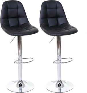 2er-Set Barhocker HWC-A67, Barstuhl Tresenhocker ~ schwarz, Kunstleder