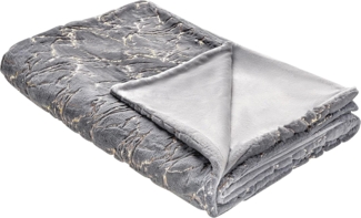 Beliani 'GODAVARI' Tagesdecke, Polyester, grau, 150x200 cm
