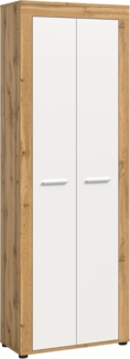 xonox. home Garderobe Jam X8BK6611 Garderobenschrank Schrank in Wotan Eiche Nb, weiß. ca. 64 x 191 x 35 cm