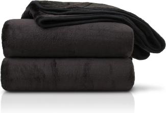 Amago - Kuscheldecke, Cashmere-Feeling, 220 x 240 cm - Schwarz