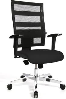 Topstar X-Pander, ergonomischer Bürostuhl, Schreibtischstuhl, inkl. höhenverstellbare Armlehnen, Netzbezug, Bezugsstoff, schwarz
