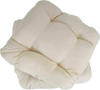 2er-Set Sitzkissen Dublin, Stuhlkissen Kissen, 41x38x8cm ~ creme