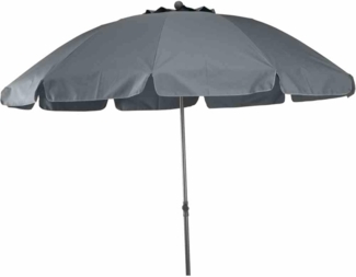 Tropico Mittelstockschirm anthrazit/grau Ø 200cm Gestell Stahl anthrazit, Bezug 100% Polyester, 180g/m² in grau, Lichtschutzfaktor UPF 50+