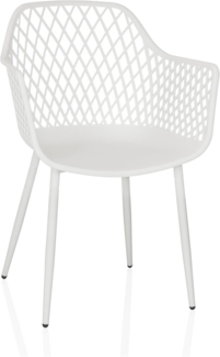 hjh LIVING Gartenstuhl Outdoor Stuhl BEGIO L Kunststoff mit Armlehnen, Schalenstuhl im Skandi-Stil, Sitzschale aus Kunststoff, Esszimmerstuhl