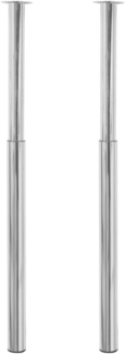 2 x Teleskopfuß Tischfuß Stützfuß Tischbein Chrom 710 mm-1100 mm 242151