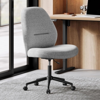 SONGMICS Schreibtischstuhl, Schminkstuhl, Bürostuhl, Drehstuhl gepolstert, höhenverstellbar, Wippfunktion, für Büro, Homeoffice, Jugendliche, Taubengrau OBG044G01V1