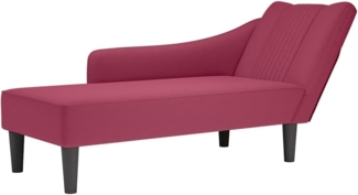 vidaXL Chaiselongue mit Rechter Armlehne Weinrot Samt 4009796