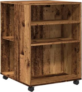 Beistelltisch mit Rollen Altholz-Optik 55x60x78cm Holzwerkstoff 853162