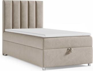 Best for Home Boxspringbett K10 SINGLE mit Bettkasten (Beige 100x200)