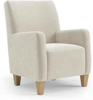 Cavadore Sessel Vida / Polstersessel im trendigen Design / 74 x 93 x 81 / Mikrofaser, Naturweiß