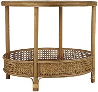 Tisch Beistelltisch Wohnzimmertisch Couchtisch Rund Rattan Ib Laursen 3807-14