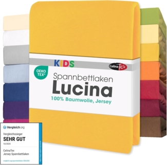 CelinaTex Jersey Spannbettlaken Lucina für Kids Doppelpack 60x120-70x140 cm mais gelb 100% Baumwolle gekämmt superweich Oeko-TEX