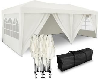 Kronenburg Faltpavillon wasserdicht Pavillon mit 6 Seitenteilen, Gartenzelt, 3x6 m - mit UV Schutz 50+, Champagner