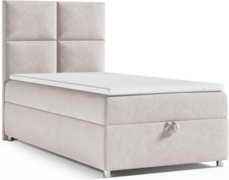 Best for Home Boxspringbett K2 SINGLE mit Bettkasten (Creme 90x200)