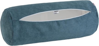 beties Nackenrollenbezug FarbTon, (1 Stück), Chenille-Haptik XL Rollenhülle ca. 25x70 cm nordlicht-blau