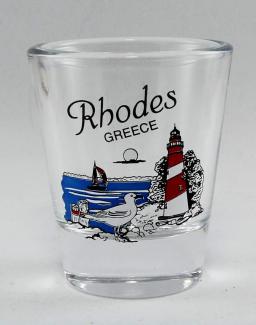 Rhodes Griechenland Schnapsglas Leuchtturm