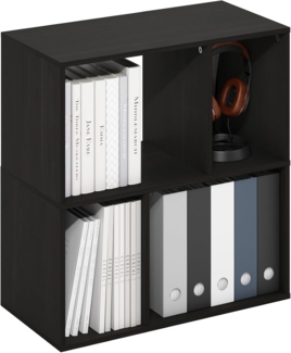 Furinno Daly Bücherregal mit 4 Würfeln und unregelmäßigen Würfeln, Aufbewahrungs-Organizer, Espresso