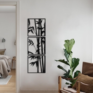 dekoratives Wandaccessoire aus Metall, 'Apt041', 45 x 0,12 x 45, Schwarz