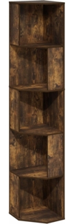 Furinno Econ 5-stufiges Freistehendes Eckregal-Bücherregal, Bernsteinkiefer