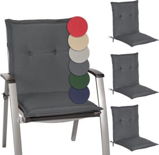 Beautissu 4er Set Niederlehner Auflage Loft NL 100x50x6cm Graphitgrau