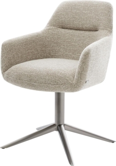 Drehstuhl Pejo-Flex Webstoff Soft Beige Fußkreuz Graphit 360° drehbar Wippfunktion Taschenfederkern