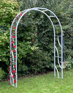 DanDiBo Rosenbogen Metall Verzinkt Massiv 150 cm Torbogen 96516 Wetterfest Rundbogen Volleisen Rankhilfe Gartenbogen Feuerverzinkt