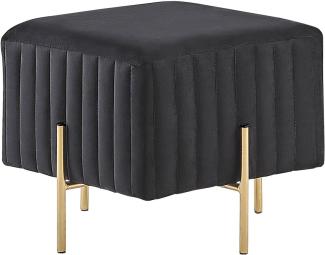 Pouf schwarz Samtstoff 45 x 45 cm DAYTON